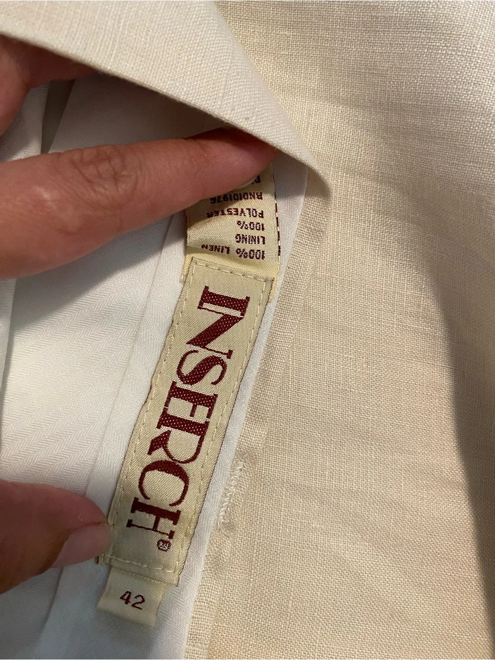 Vintage Inserch Men’s Beige Dress Pants 100% linen